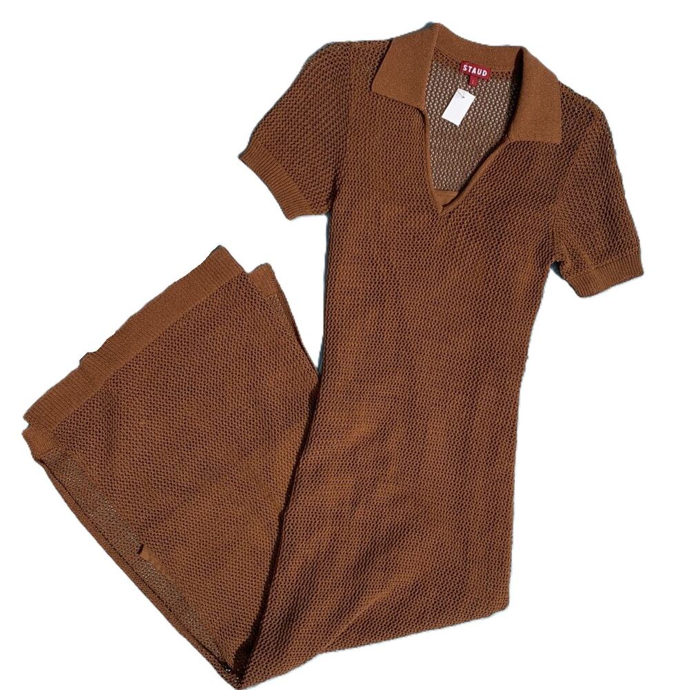 STAUD Oceane Dress in Deck (Medium Brown) - Picture 4 of 7